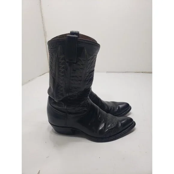 Vintage Tony Lama Mens Black Western Cowboy Size 9D Style  display picture 1
